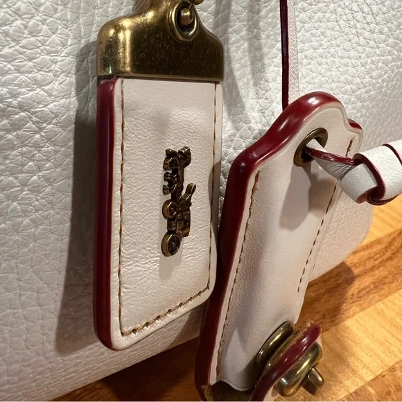 Coach Rogue Satchel in Chalk White pebbled leather old brass hardware. - Picture 4 of 16